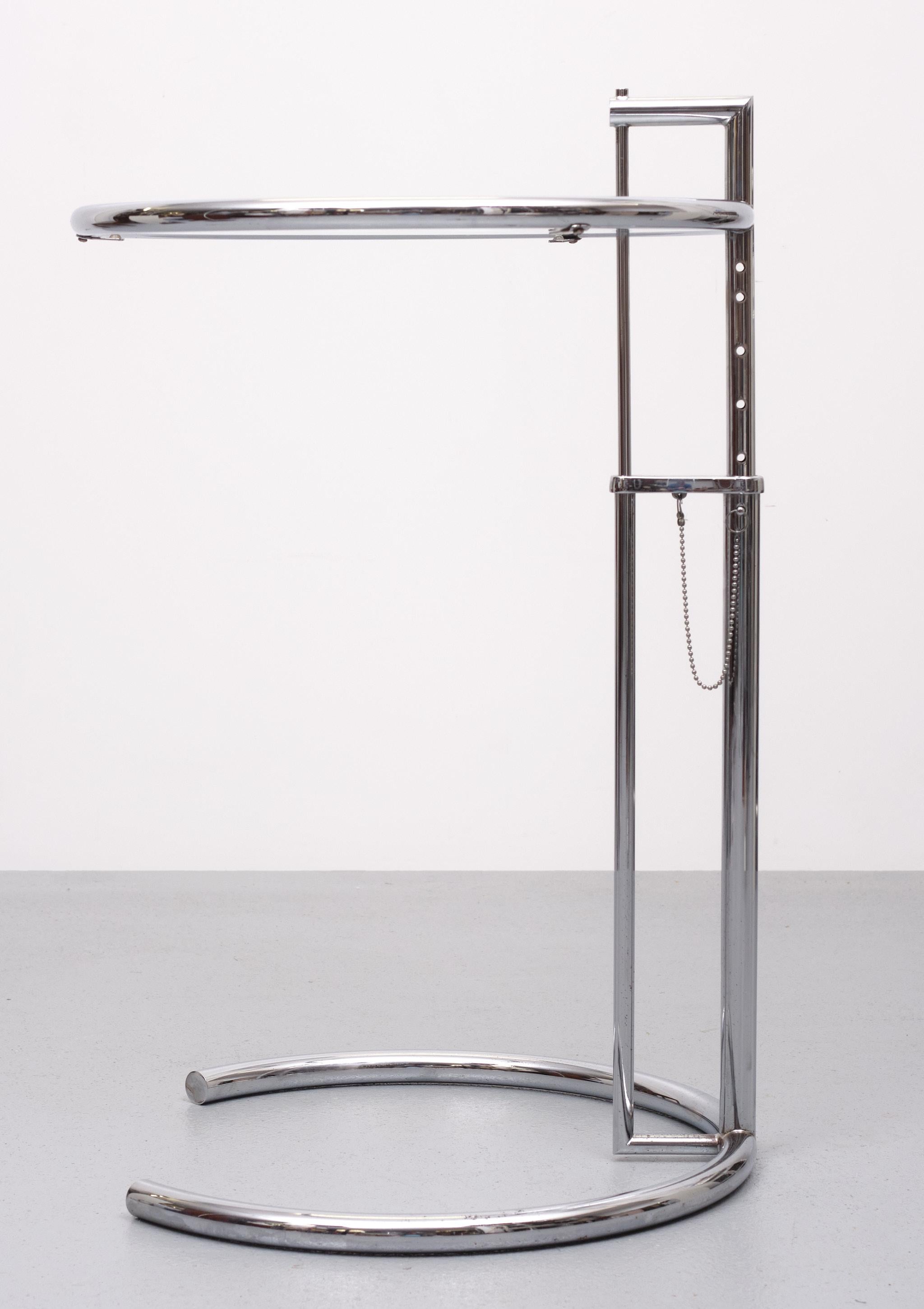 Chrome Eileen Gray Adjustable Table E 1027 Classicon