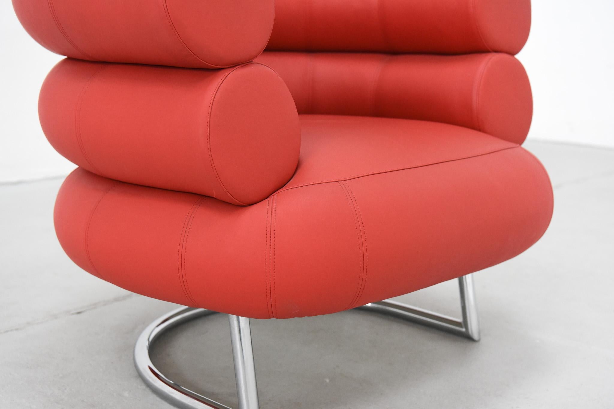 Eileen Gray Bibendum Ledersessel von ClassiCon in rot 1926 4