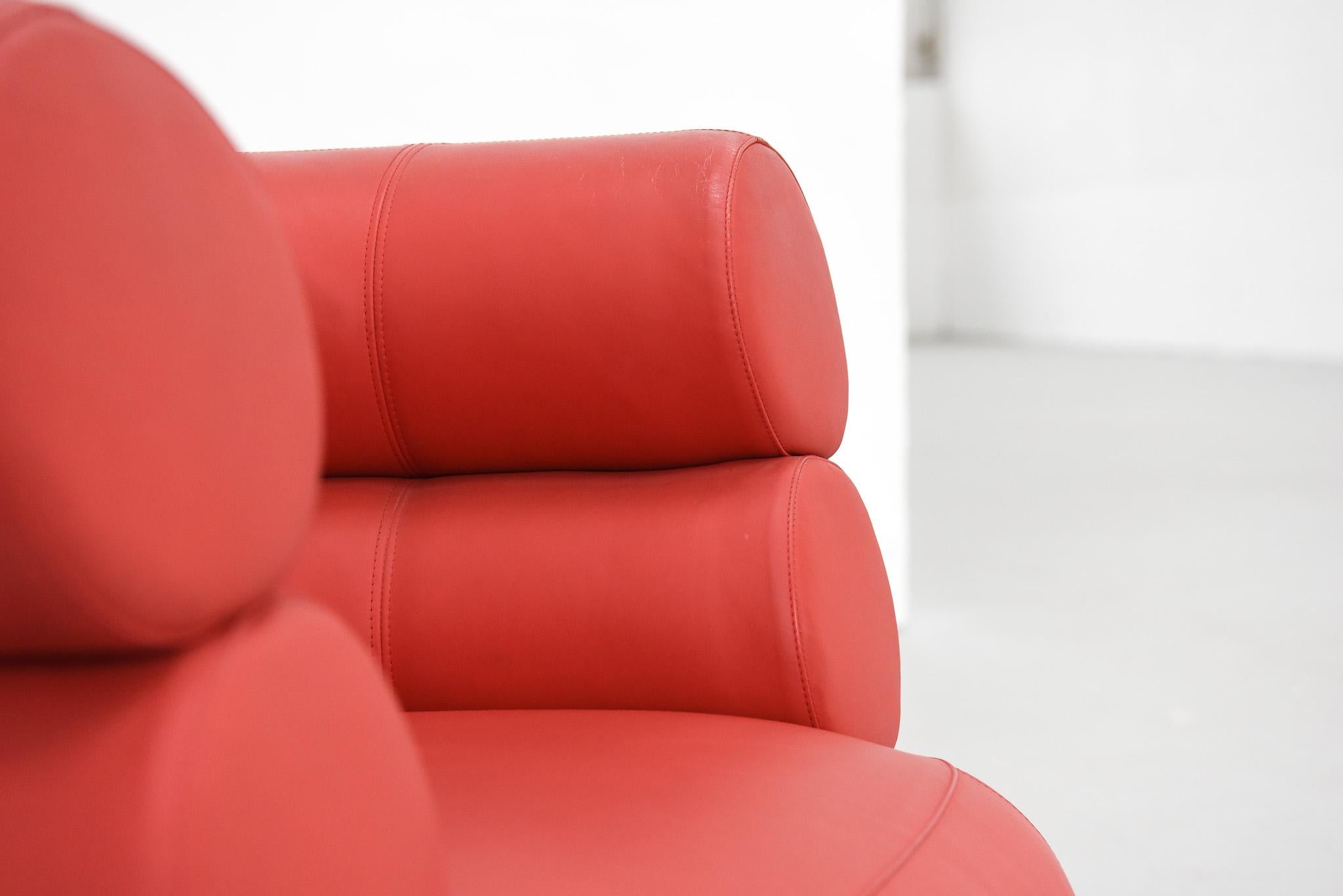 Eileen Gray Bibendum Ledersessel von ClassiCon in rot 1926 6