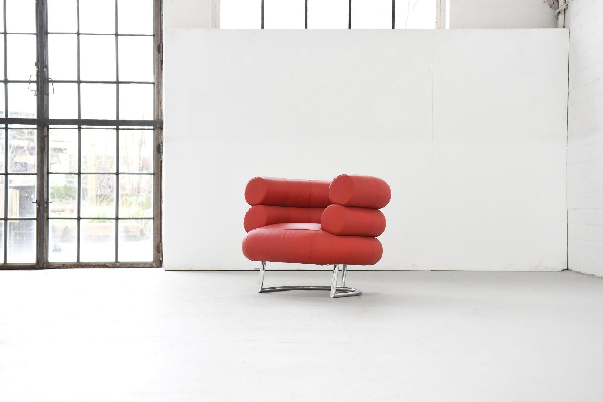 Eileen Gray Bibendum Ledersessel von ClassiCon in rot 1926 11