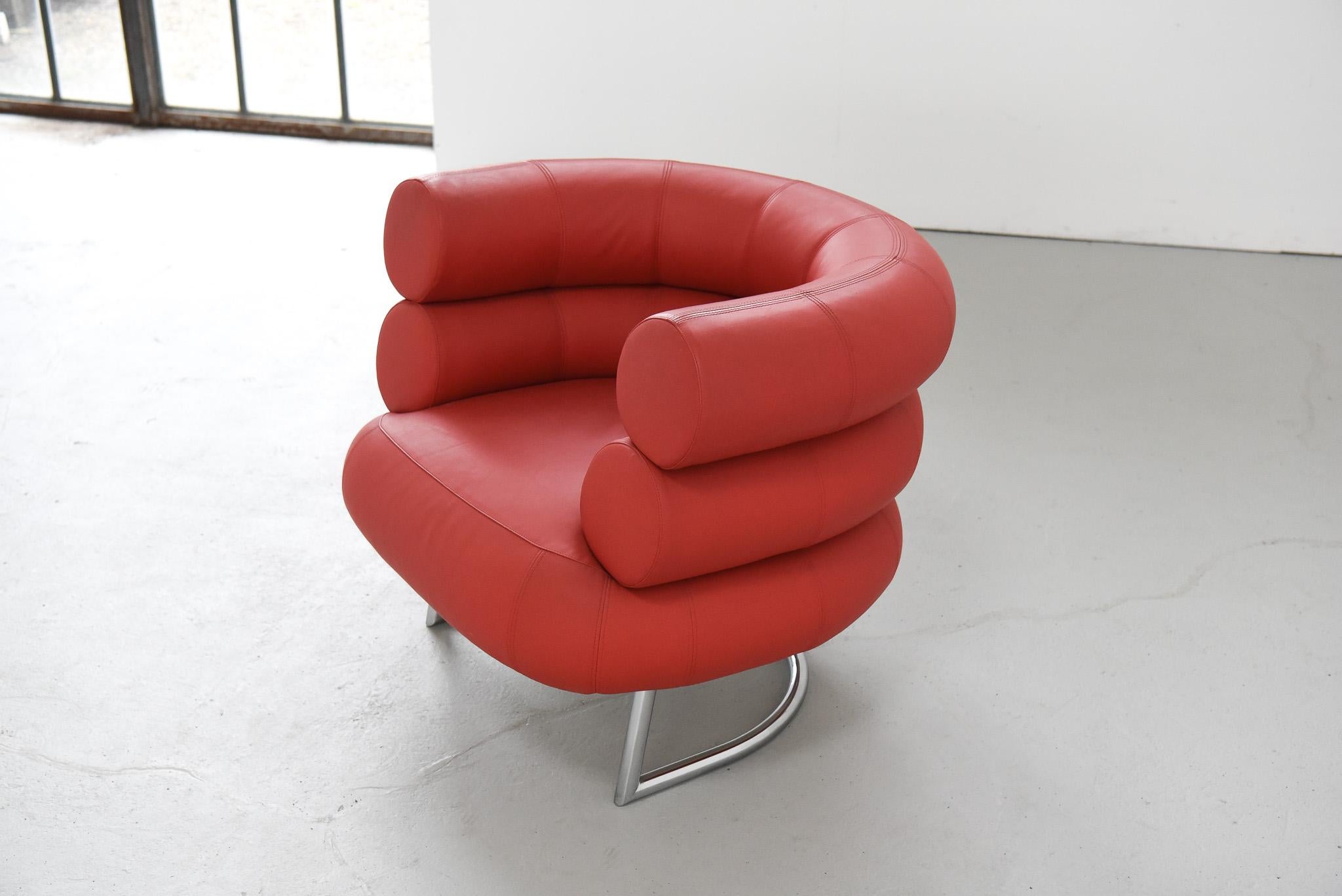 Eileen Gray Bibendum Ledersessel von ClassiCon in rot 1926 12