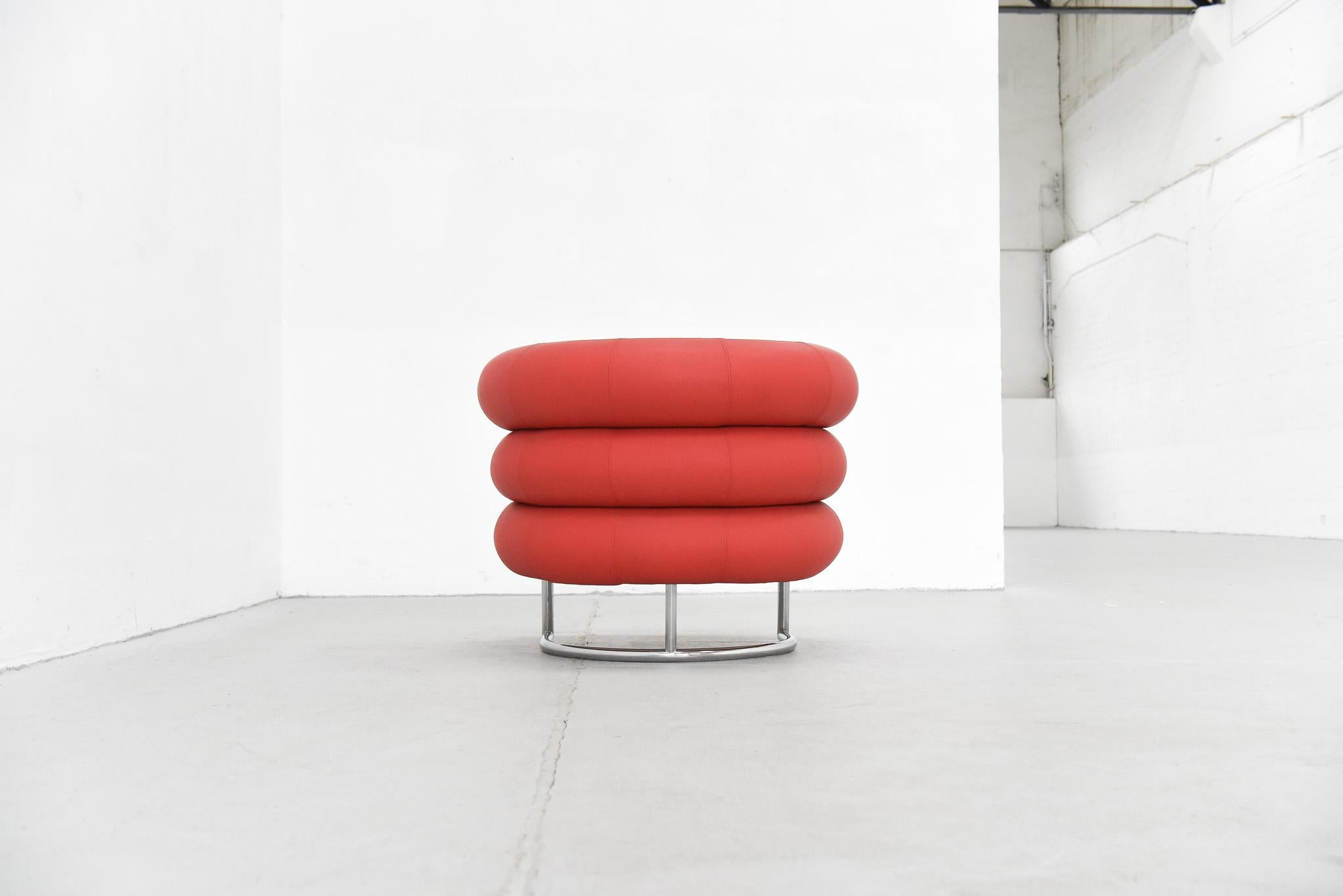 Early 20th Century Eileen Gray Bibendum Ledersessel von ClassiCon in rot 1926