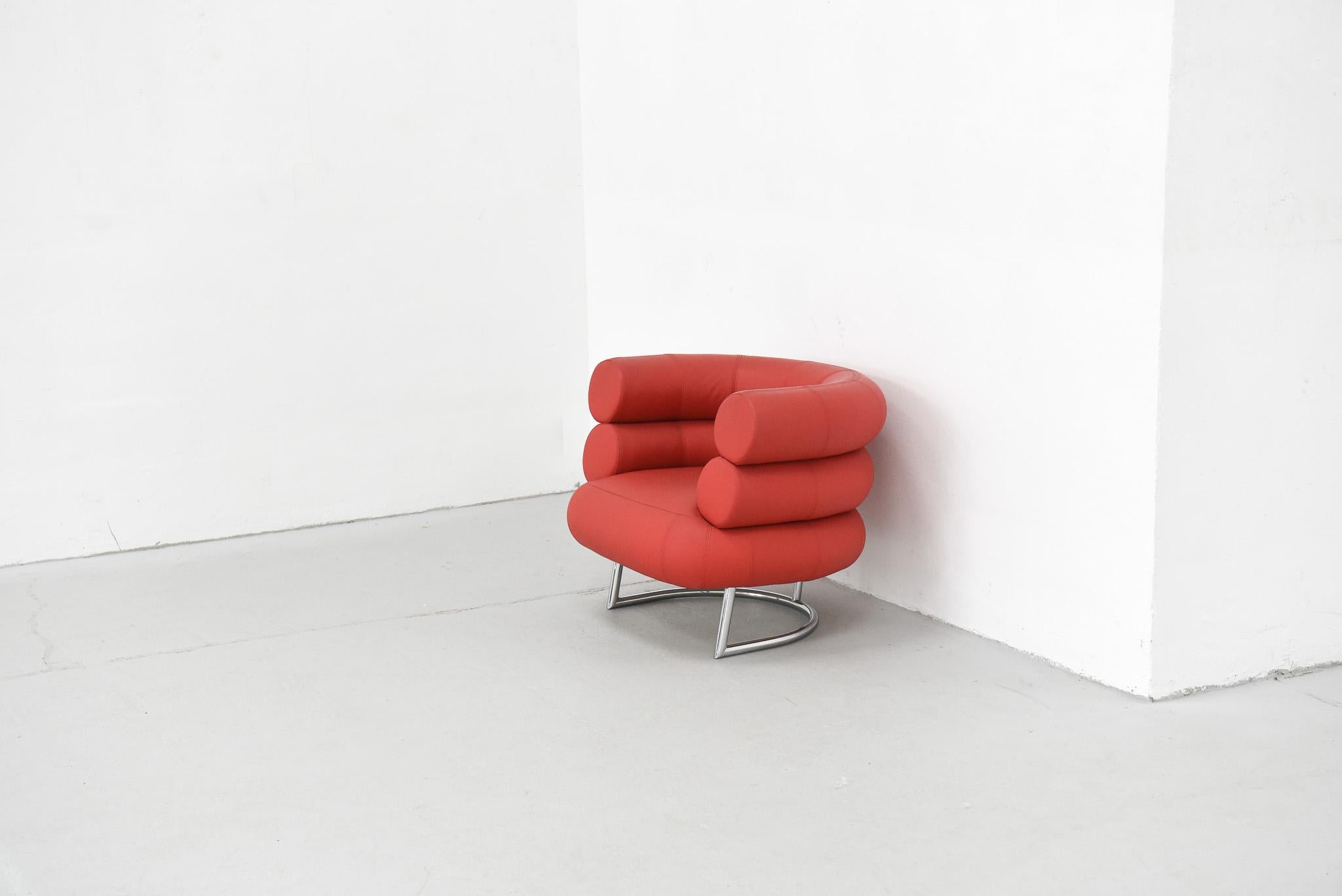Eileen Gray Bibendum Ledersessel von ClassiCon in rot 1926 2