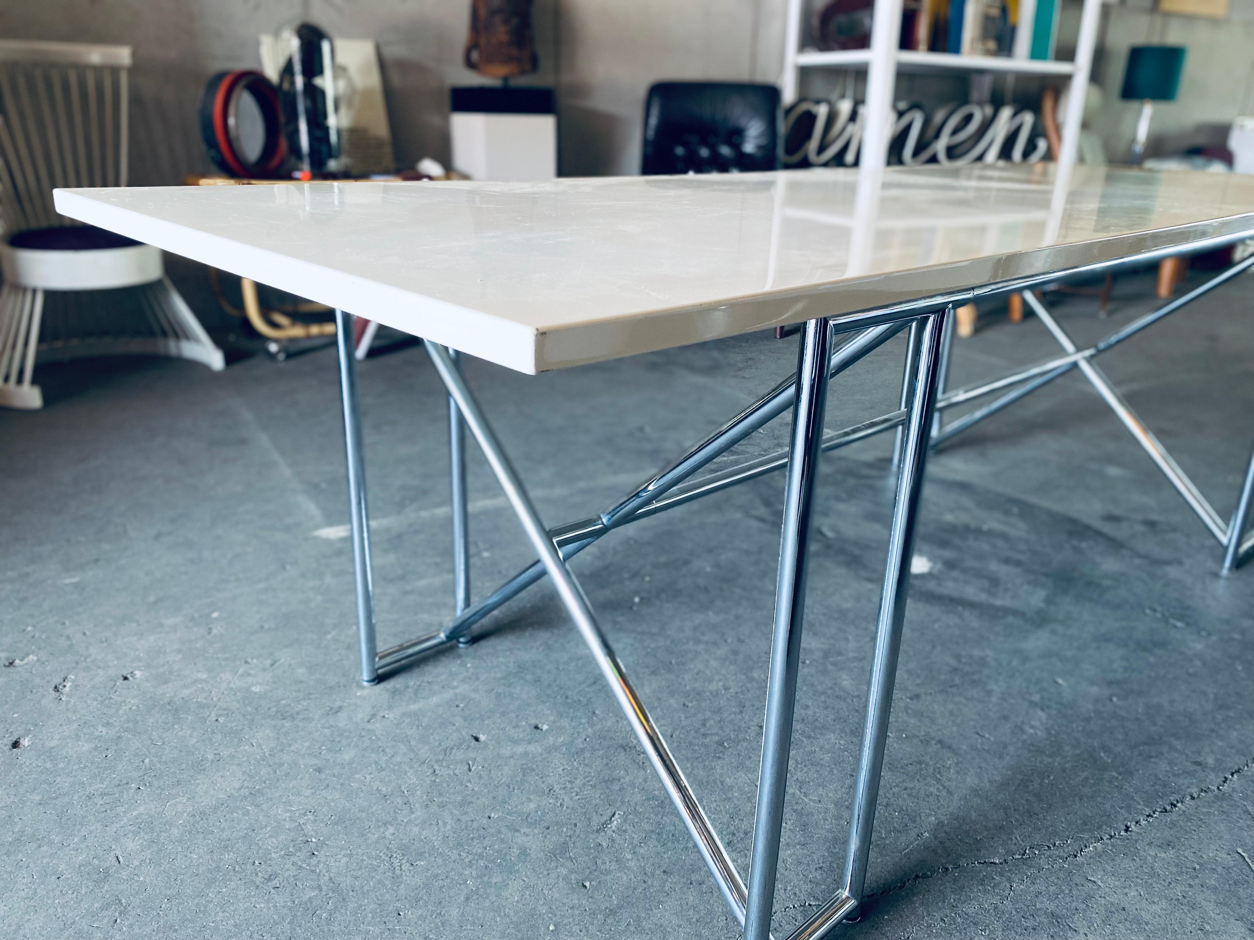 Plated Eileen Gray Double X Table from Classicon For Sale