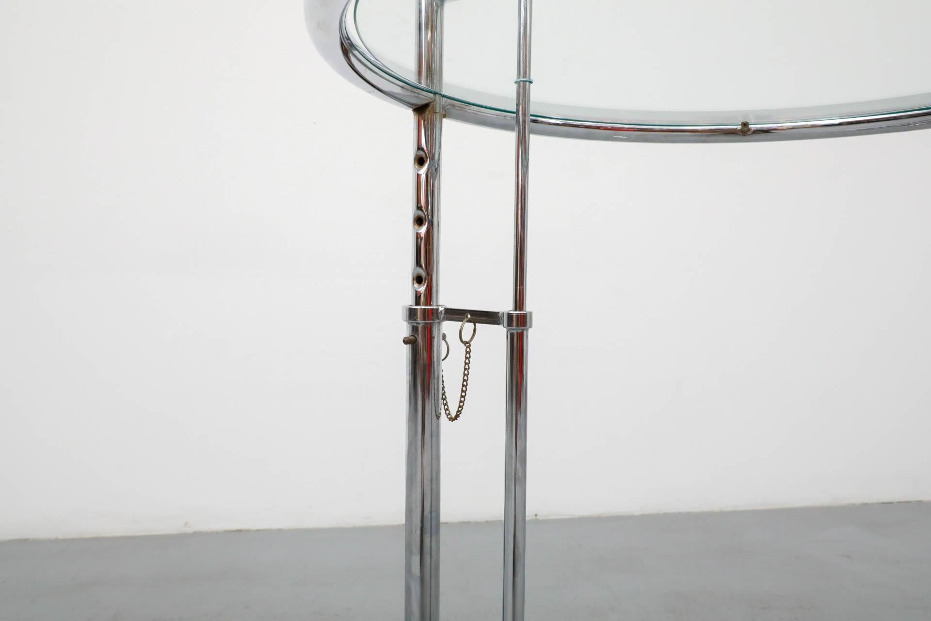 Eileen Gray E1027 Adjustable Chrome and Glass Side Table 9