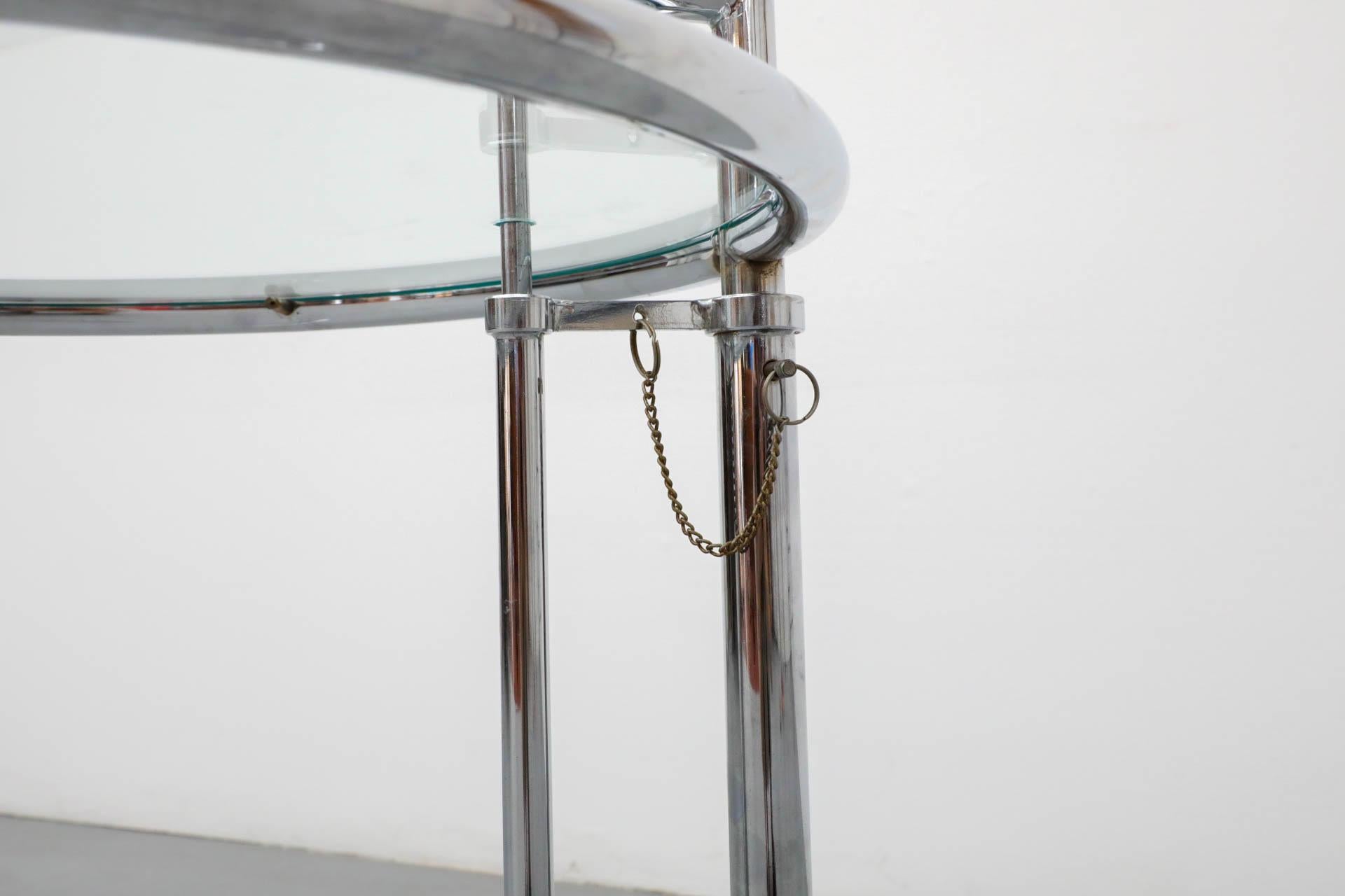 Eileen Gray E1027 Adjustable Chrome and Glass Side Table 14