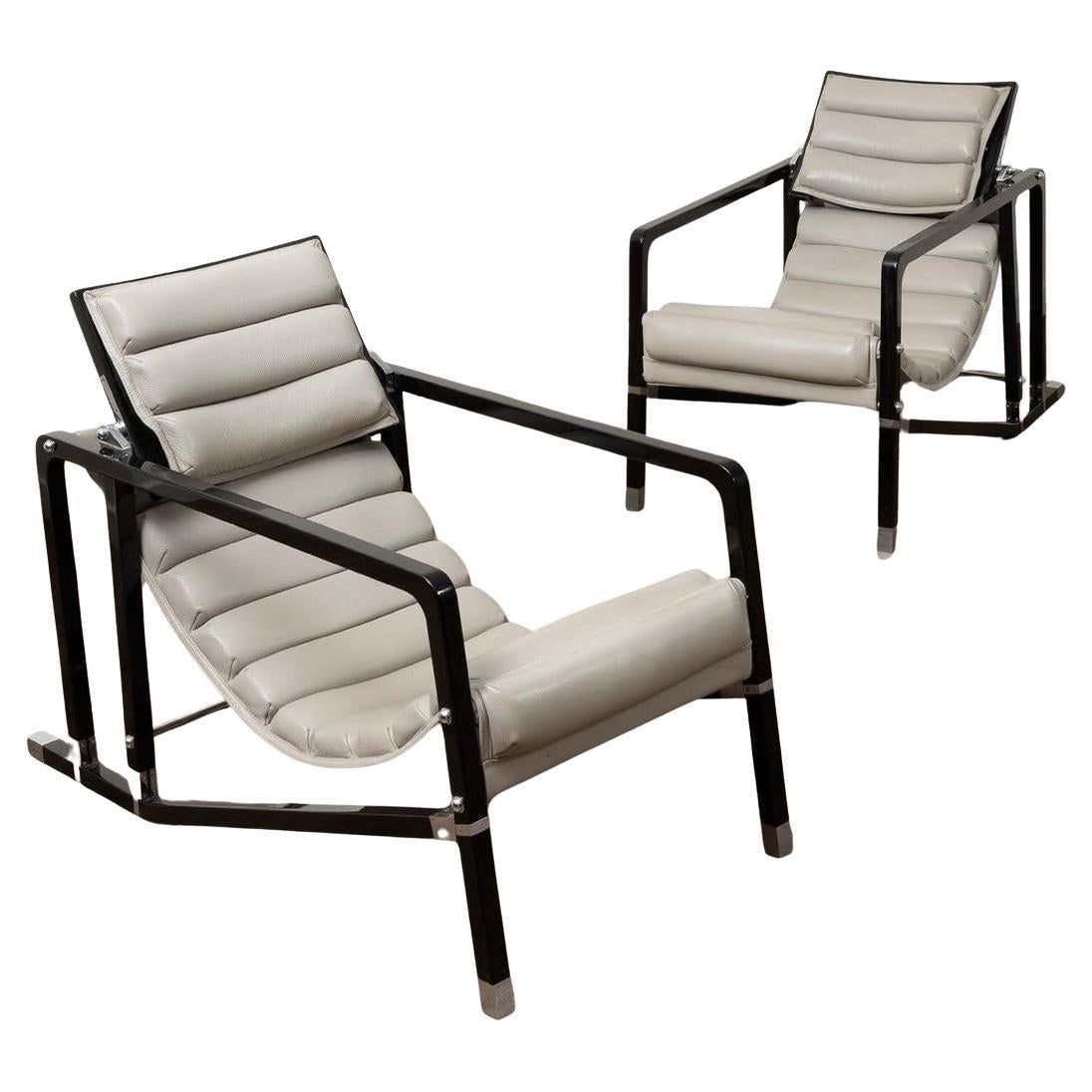 Eileen Gray & Ecart International (editore) Coppia di poltrone "Transat