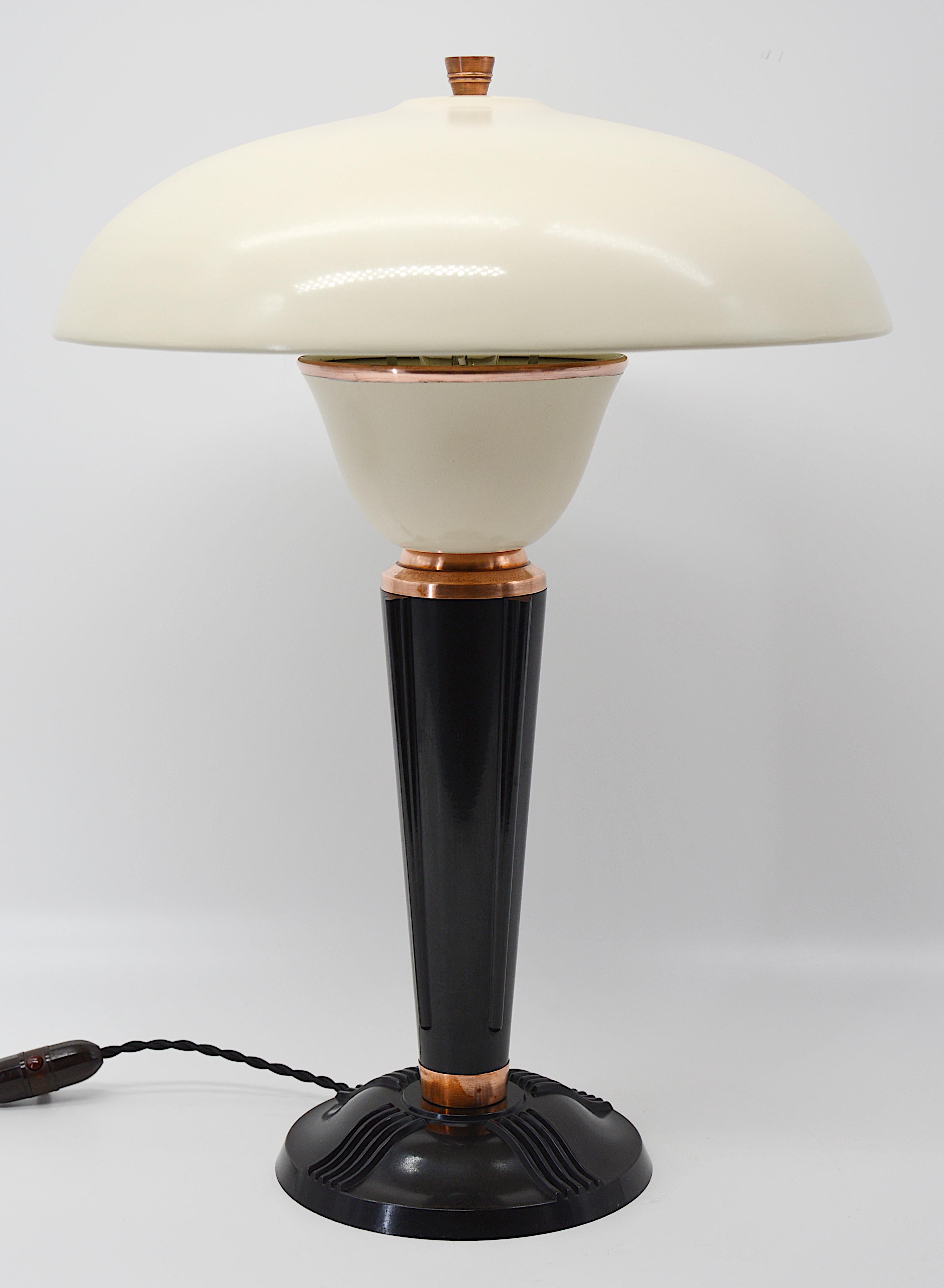 Brass Eileen Gray for Jumo French Art Deco Desk/Table Lamp Late 1930s