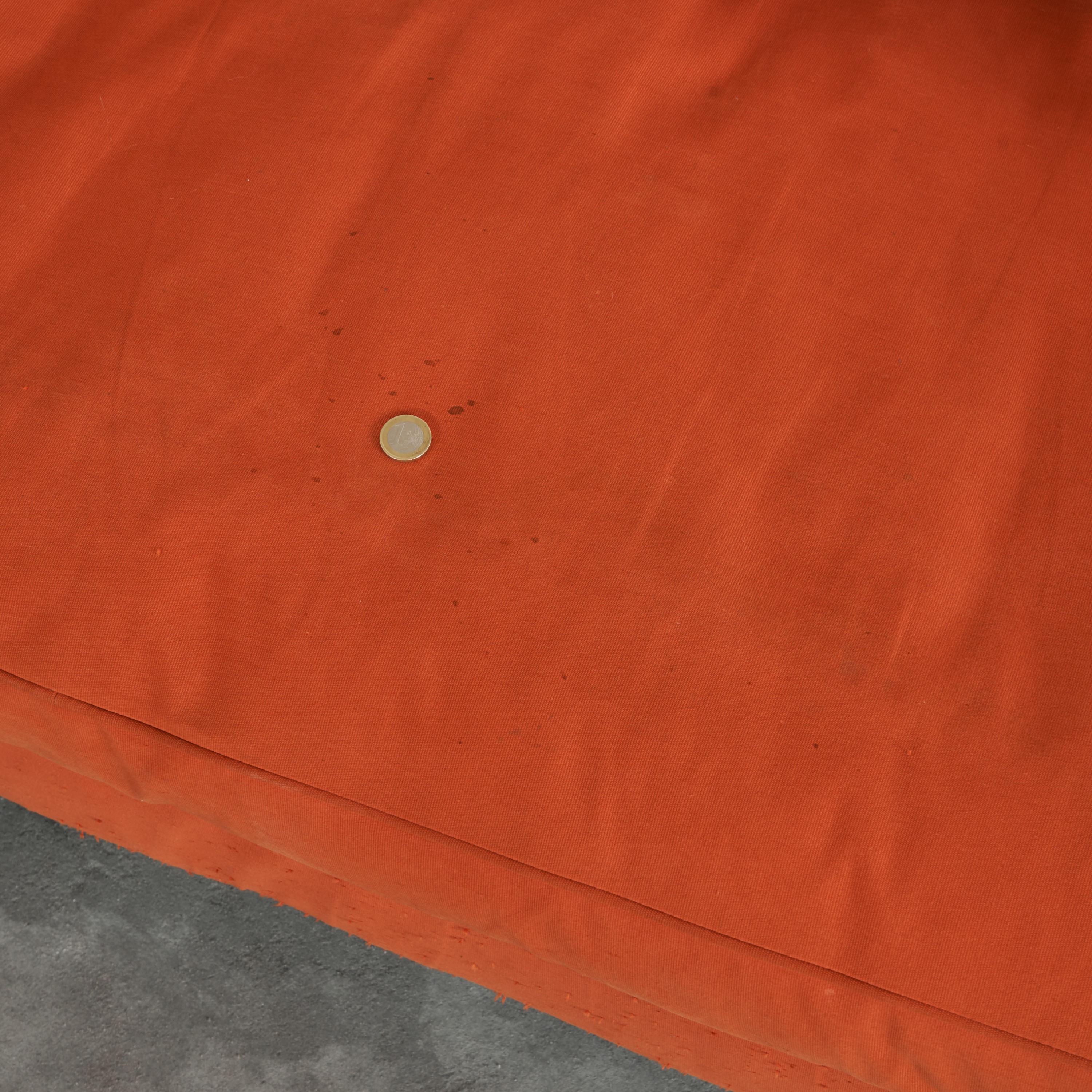 Eileen Gray 'Lota' Sofa in Black Lacquer and Orange Fabric 1980s en vente 2