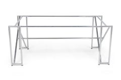 Eileen Gray Mid-Century American Modern Polished Chrome "X" Form Table Frame