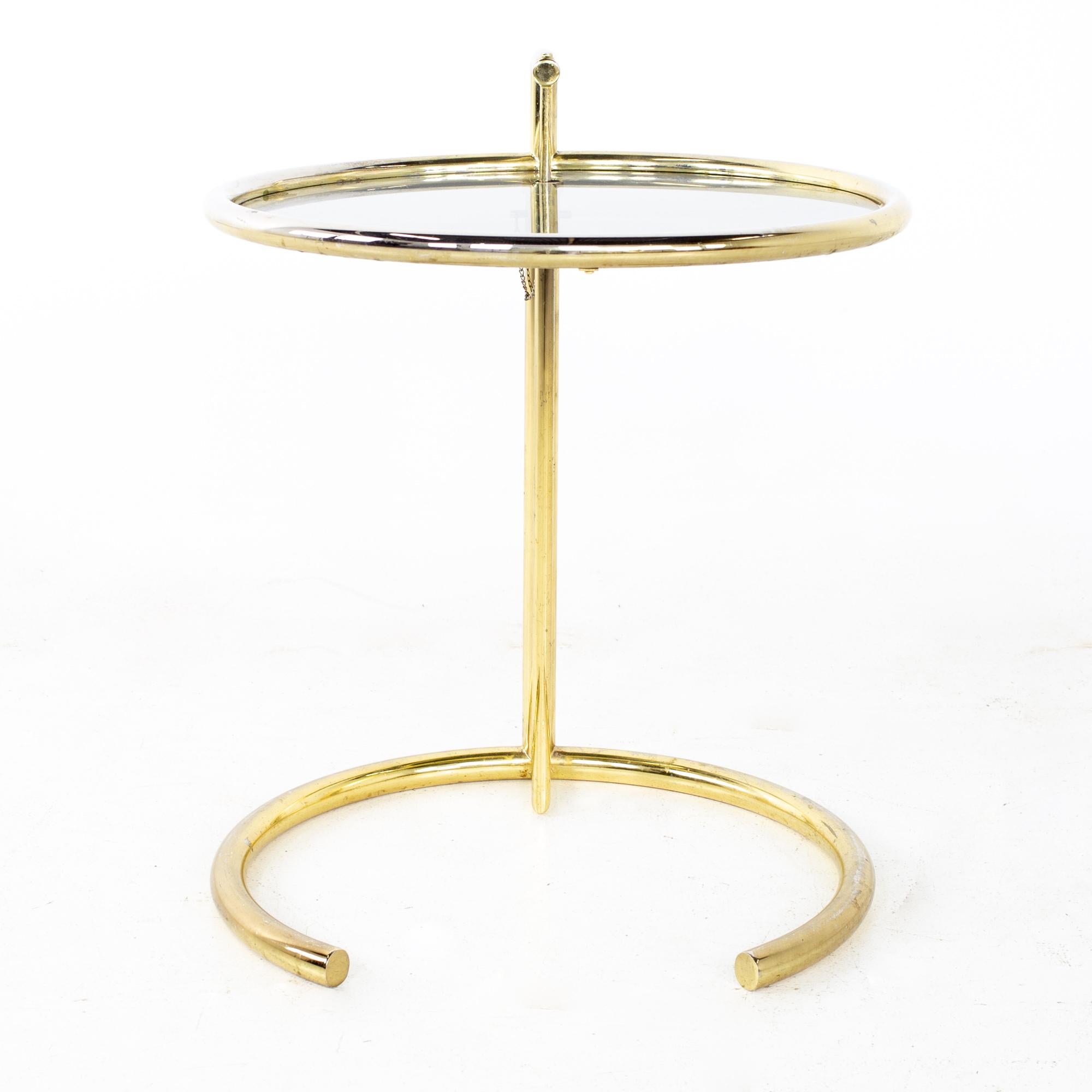 Mid-Century Modern Eileen Gray Mid Century Brass Adjustable Side End Table