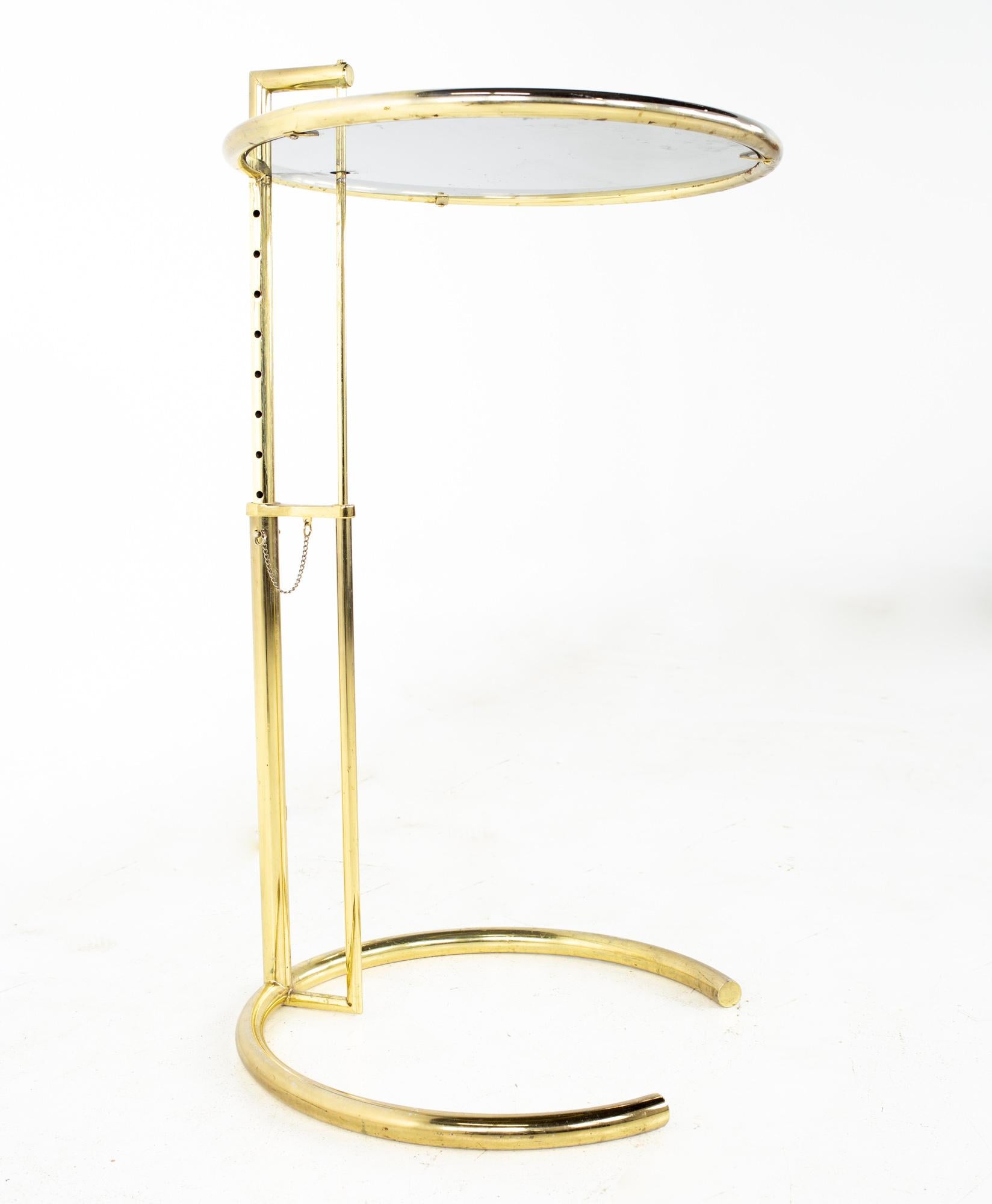 Late 20th Century Eileen Gray Mid Century Brass Adjustable Side End Table