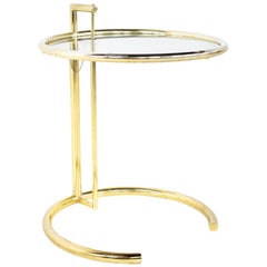 Eileen Gray Mid Century Brass Adjustable Side End Table