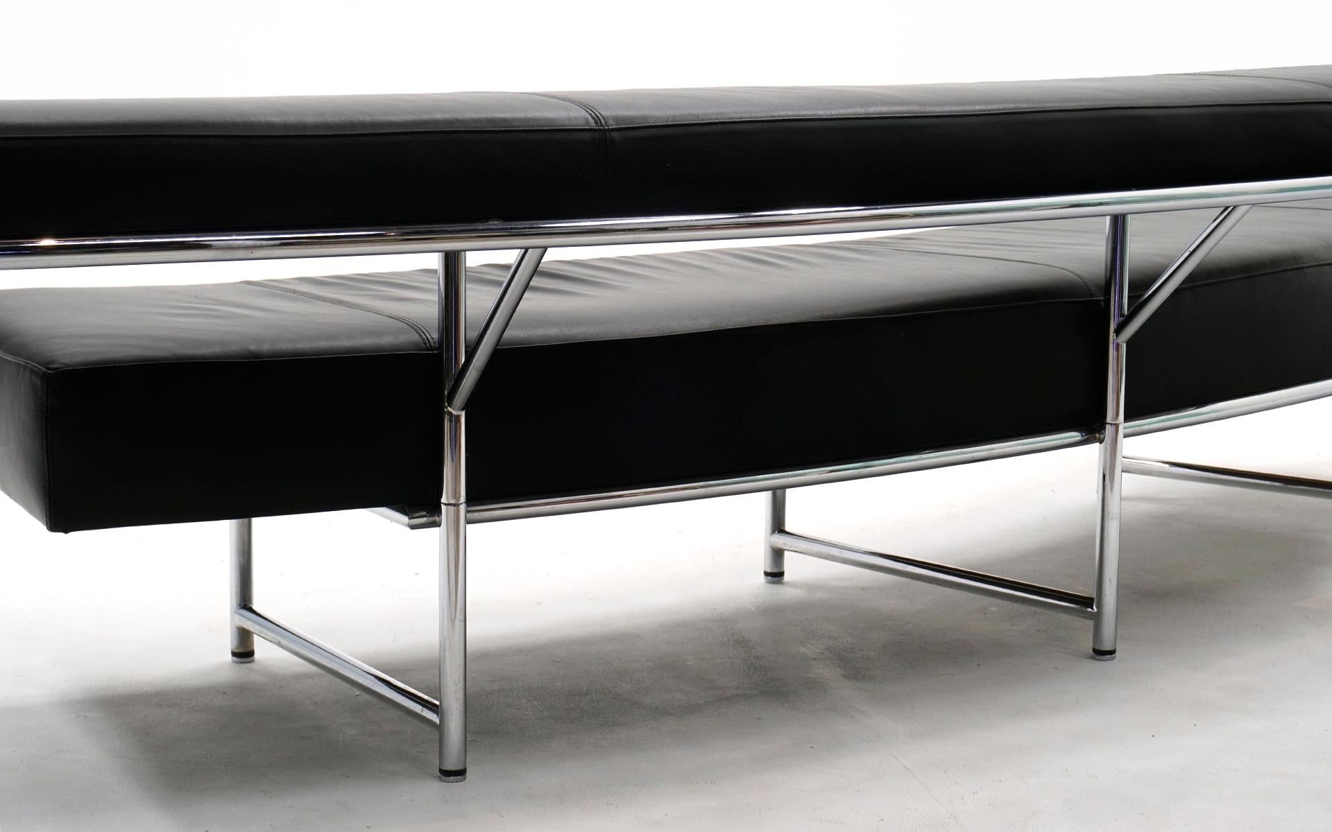 Eileen Gray Monte Carlo Sofa for ClassiCon, Black Leather and Chrome, Signed For Sale 5