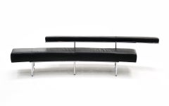 Eileen Gray Monte Carlo Sofa for ClassiCon, Black Leather and Chrome, Signed