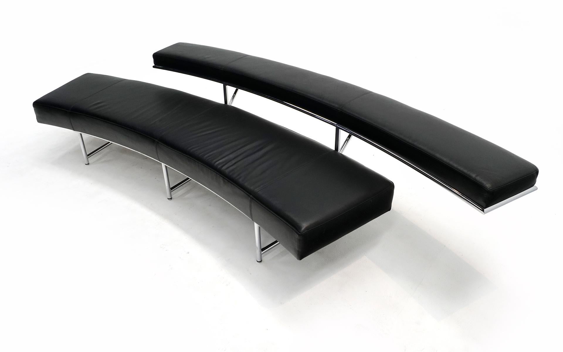 German Eileen Gray Monte Carlo Sofa for ClassiCon, Black Leather and Chrome, Signed For Sale