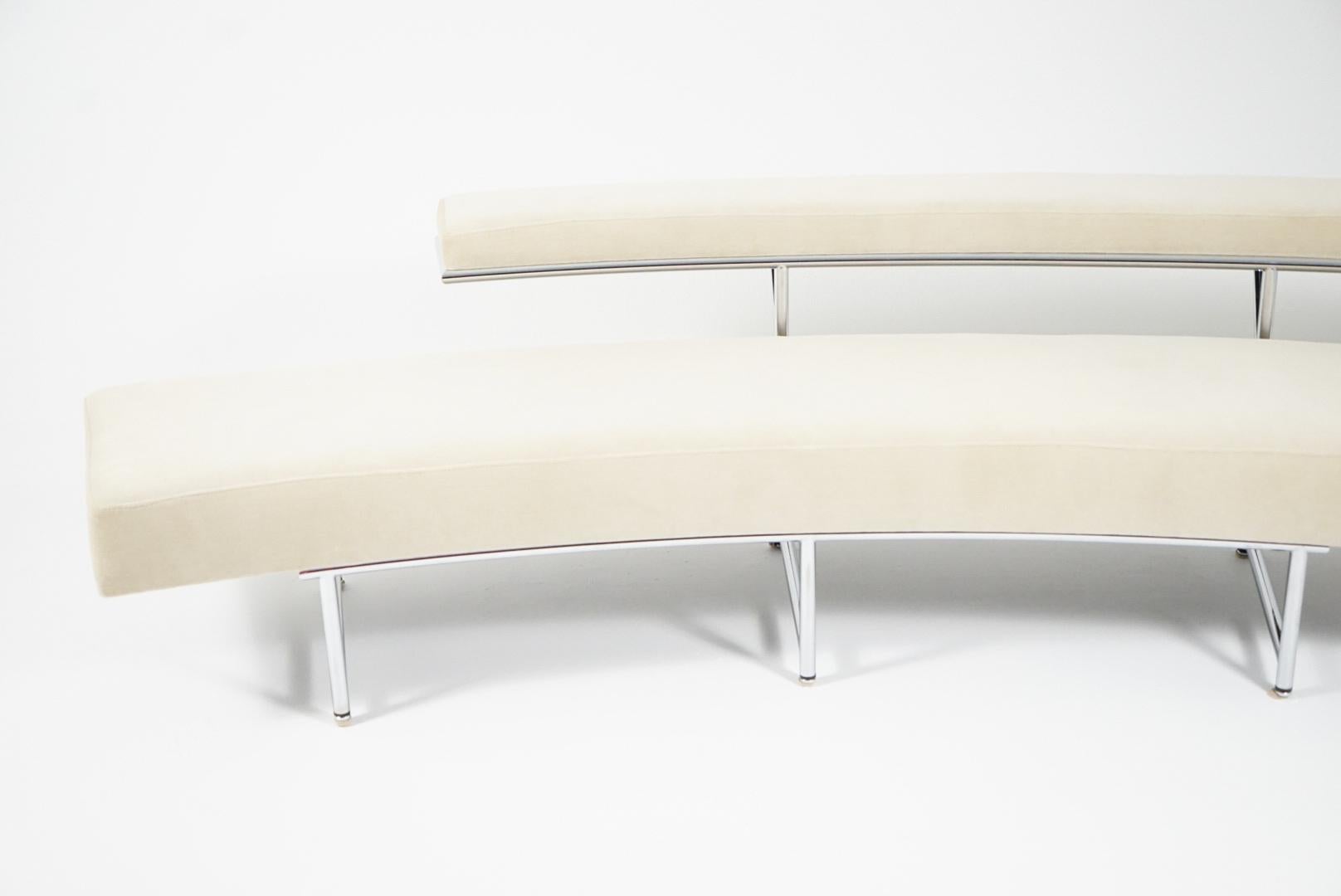 Eileen Gray Original Monte Carlo Sofa Chaise in Italian Mohair 10
