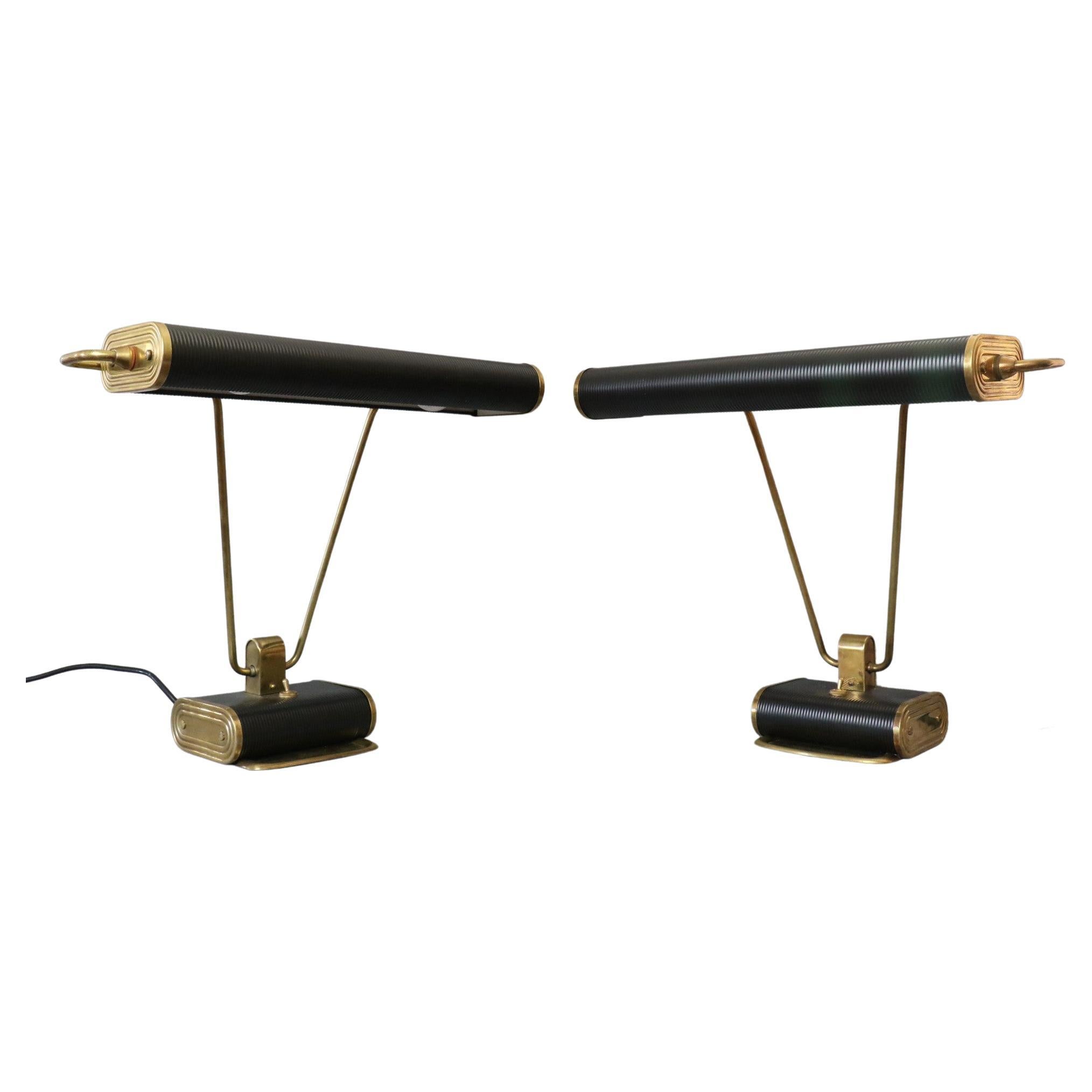 Eileen Gray Pair of Late Art Deco desk lamp for Jumo circa 1945 era Le
