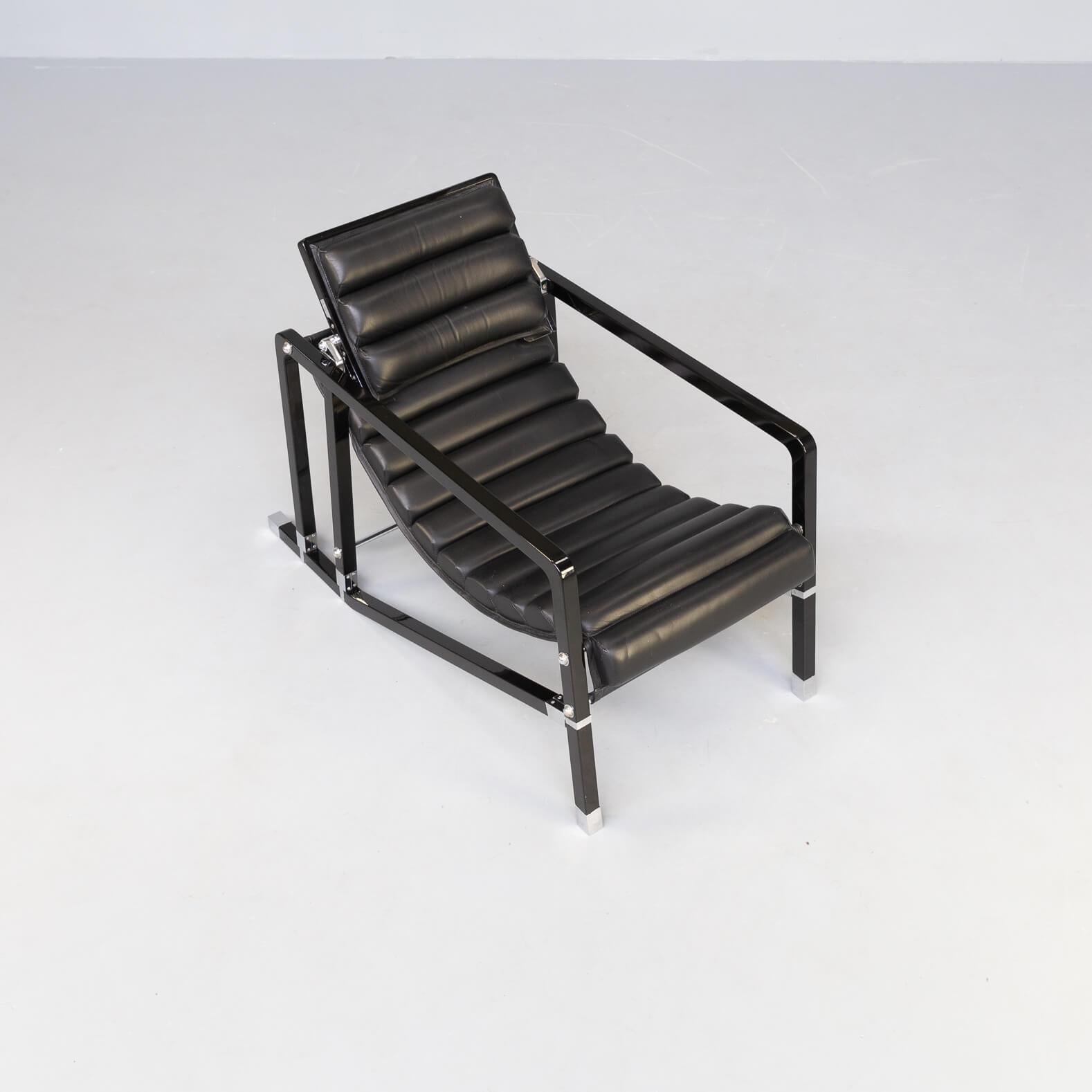 Leather Eileen Gray Re-Edition Lounge Fauteuil ‘1927 Transat’ by Ecart International For Sale