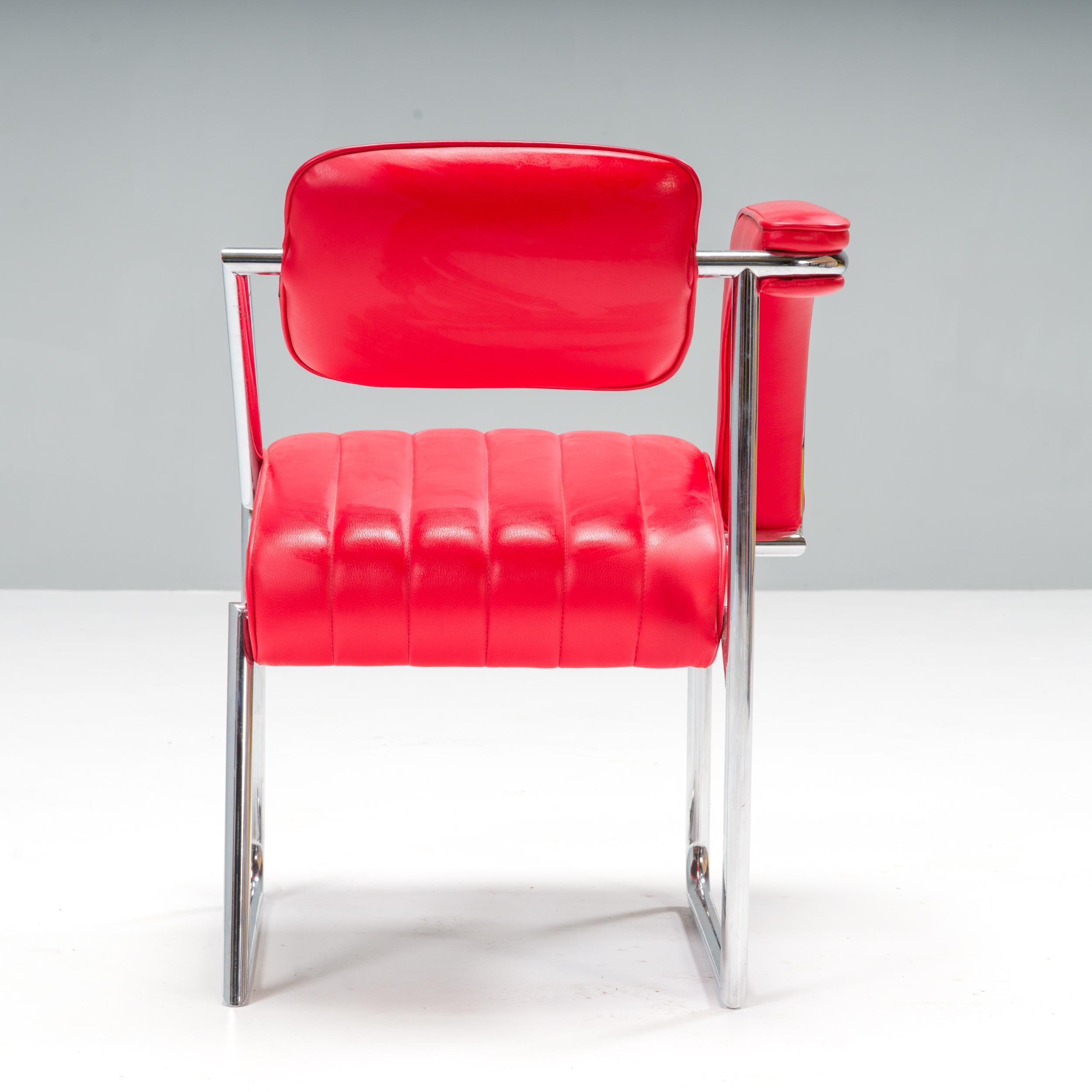 Modern Eileen Gray Red Leather Non Conformist Chair, 2006