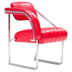 Eileen Gray Red Leather Non Conformist Chair, 2006