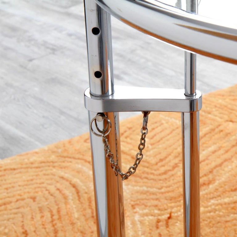 Eileen Gray Side Table in Chrome and Glass Model E1027 at 1stDibs