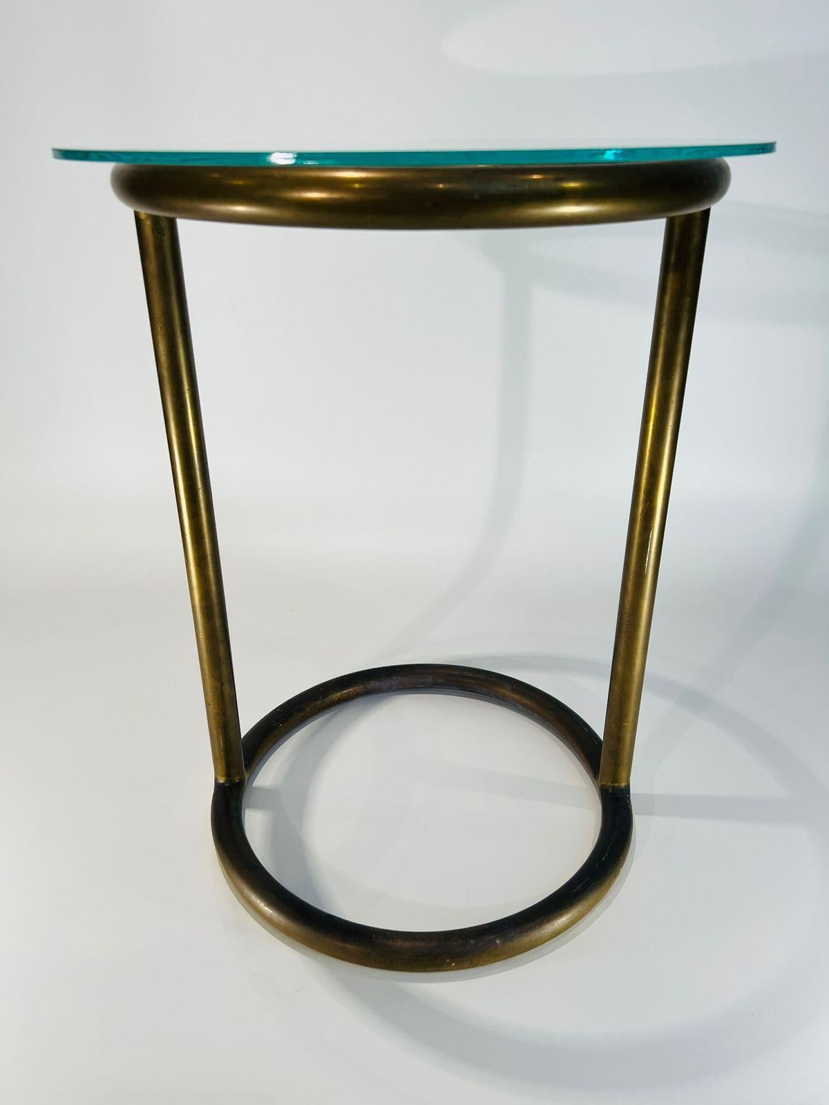 Other Eileen Gray side table in metal and glass circa 1930 Art Deco For Sale