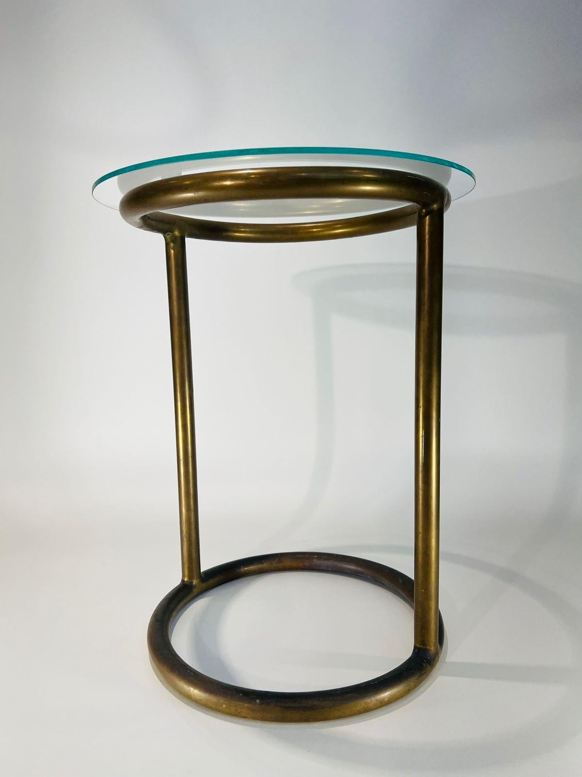 Mid-20th Century Eileen Gray side table in metal and glass circa 1930 Art Deco For Sale