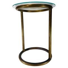 Vintage Eileen Gray side table in metal and glass circa 1930 Art Deco