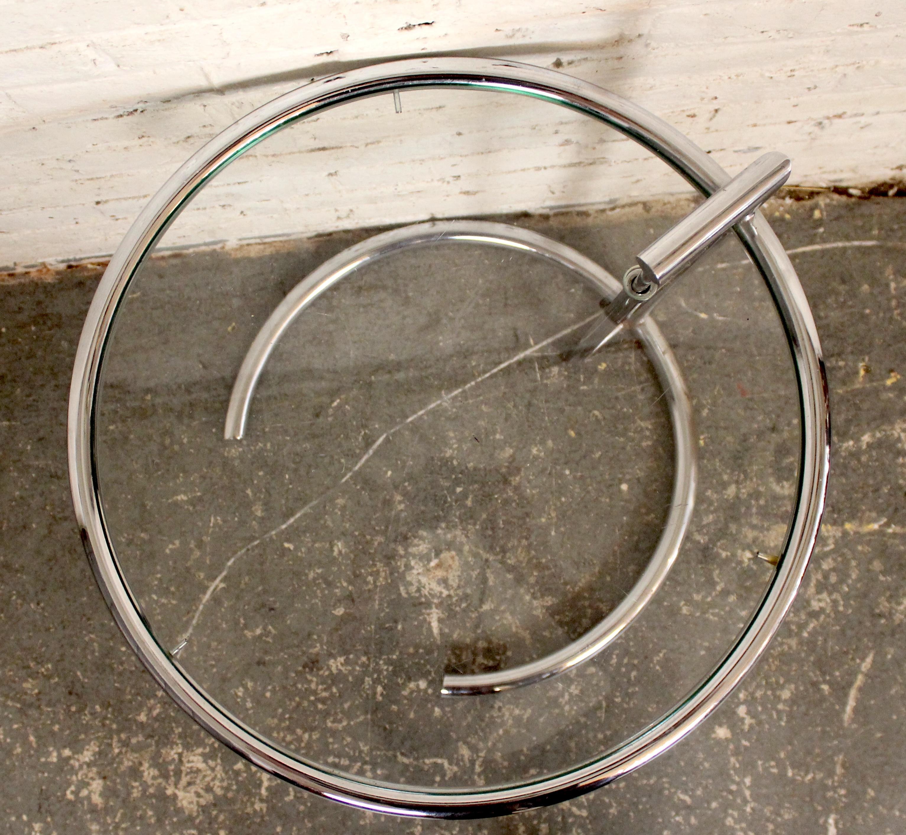 Table d'appoint réglable en chrome de style Eileen Gray par Italstudio en vente 3