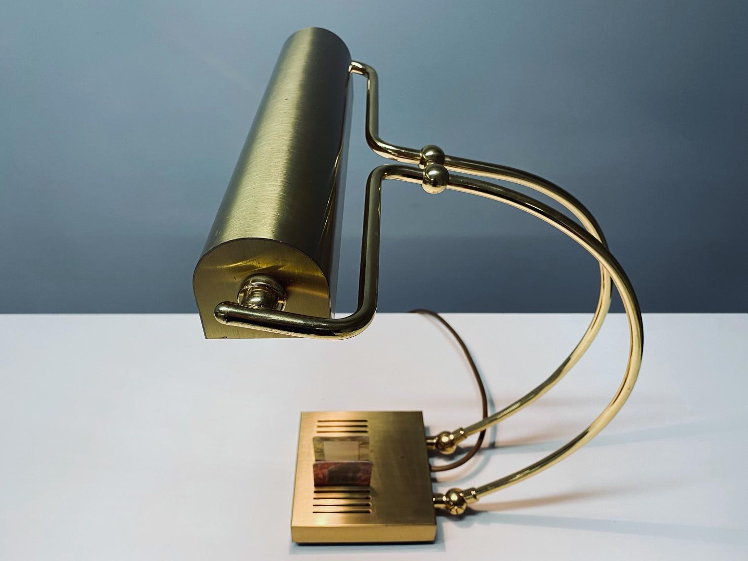 Eileen Gray Style Midcentury Brass Table Lamp, 1970s, Germany For Sale 3