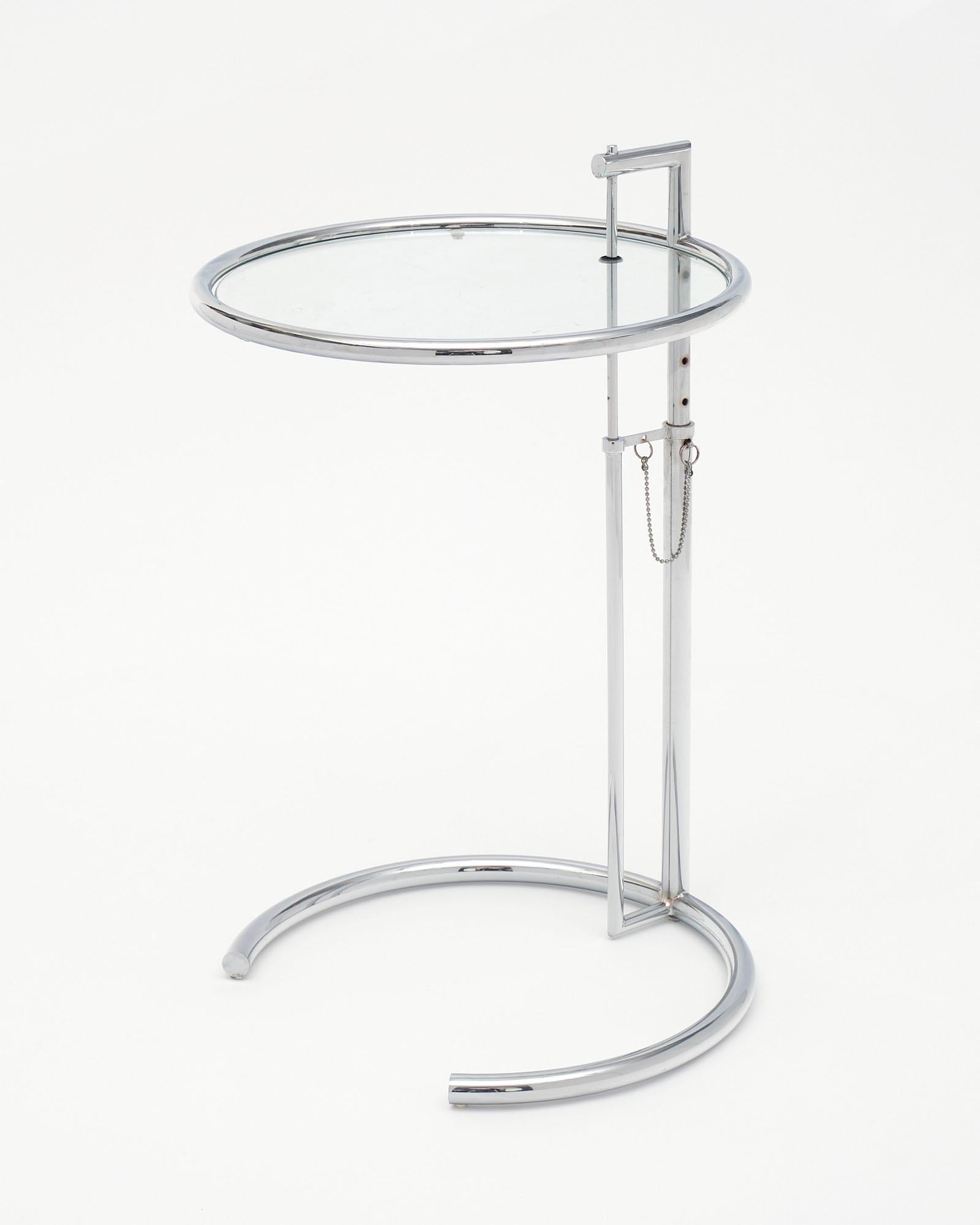 Chrome E 1027 Adjustable Table Attributed to Eileen Gray For Sale