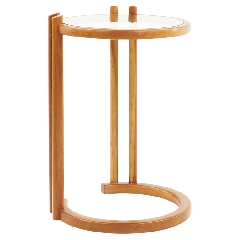 Eileen Grey Style Mid Century Walnut And Glass Side Table For At 1stdibs Eileen Grey Style Mid Century Walnut, 7 Inch Deep Side Table