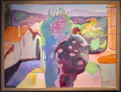 Eileen Hemsoll - LARGE POST IMPRESSIONIST Mid Century OIL PAINTING Italian Landscape ABRUZZO LARGE POST IMPRESSIONIST Mid Century OIL PAINTING Italian Landscape ABRUZZO