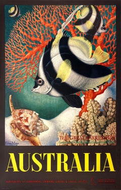 Original Vintage Poster for Australia - The Great Barrier Reef by Eileen Mayo