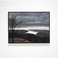 Cusp (Photorealist Landscape Painting of the Hudson River Valley from Olana)