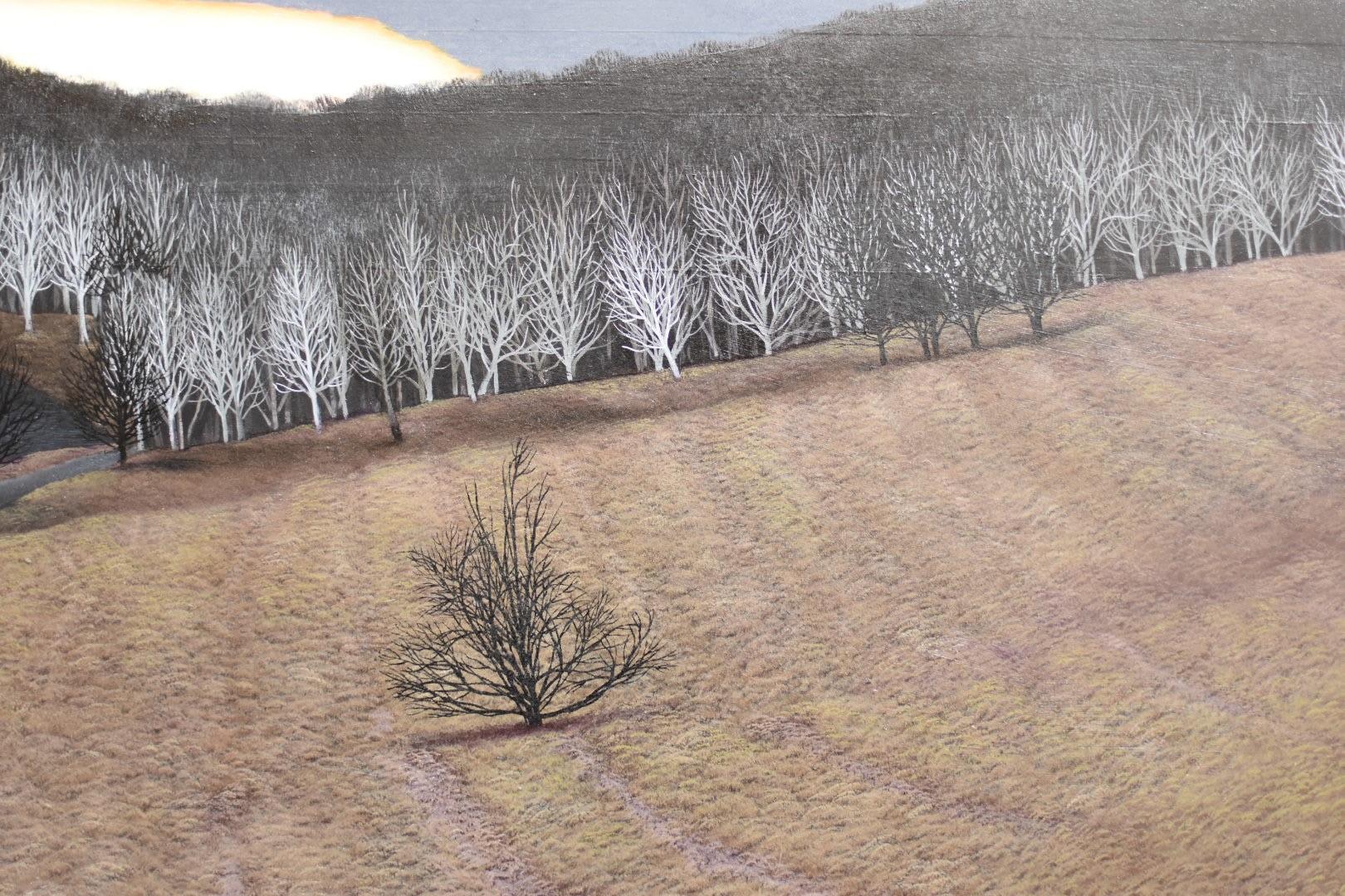 Flare Up Like a Flame (Photorealist Winter Landscape Painting on Panel) 7