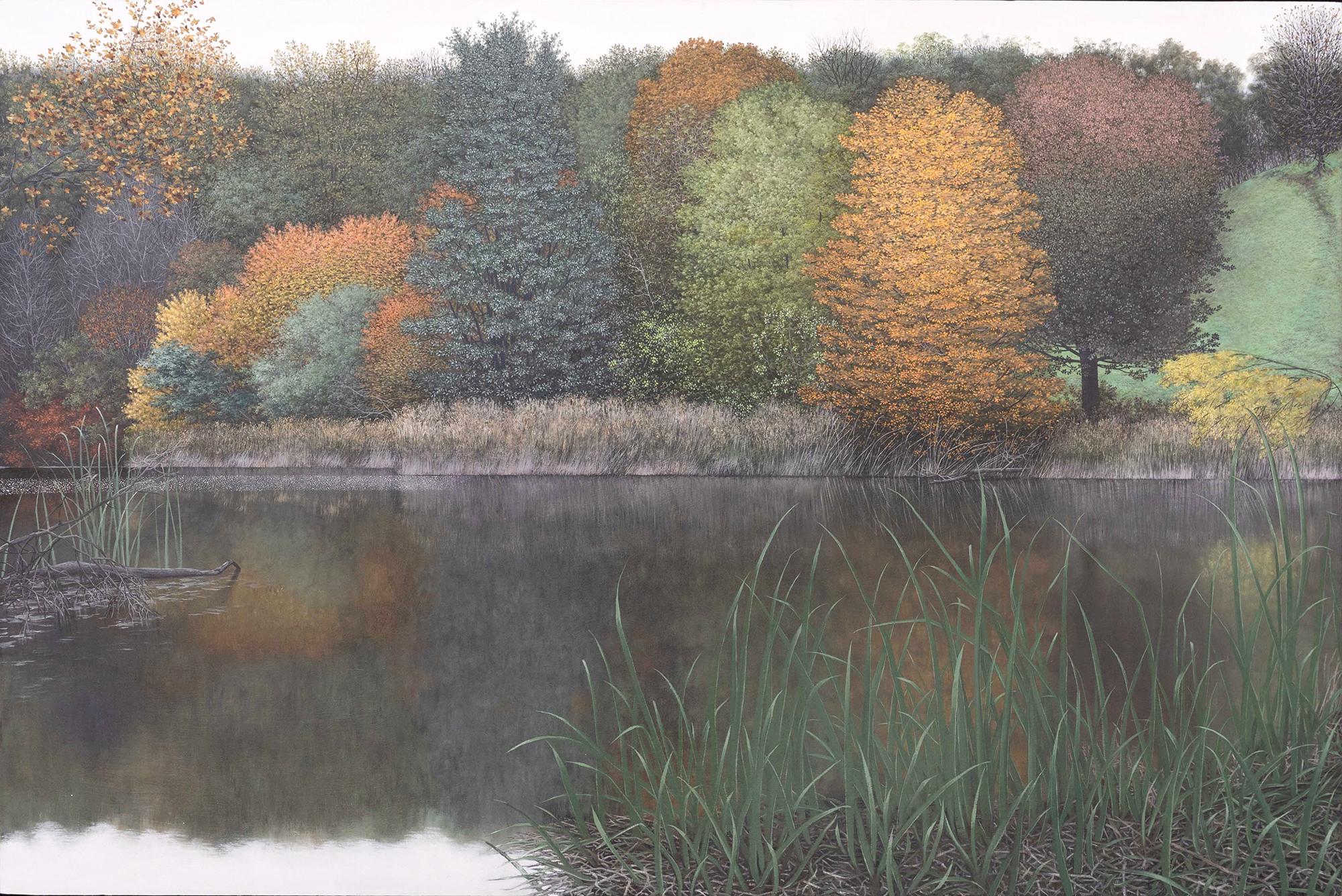 Eileen Murphy Landscape Painting - I Rhyme So I Can See Myself (Contemporary Hyperrealist Landscape in Autumn)