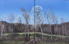 Posse Comitatus (Photorealist Landscape Oil Painting, Early Spring Blossoms)
