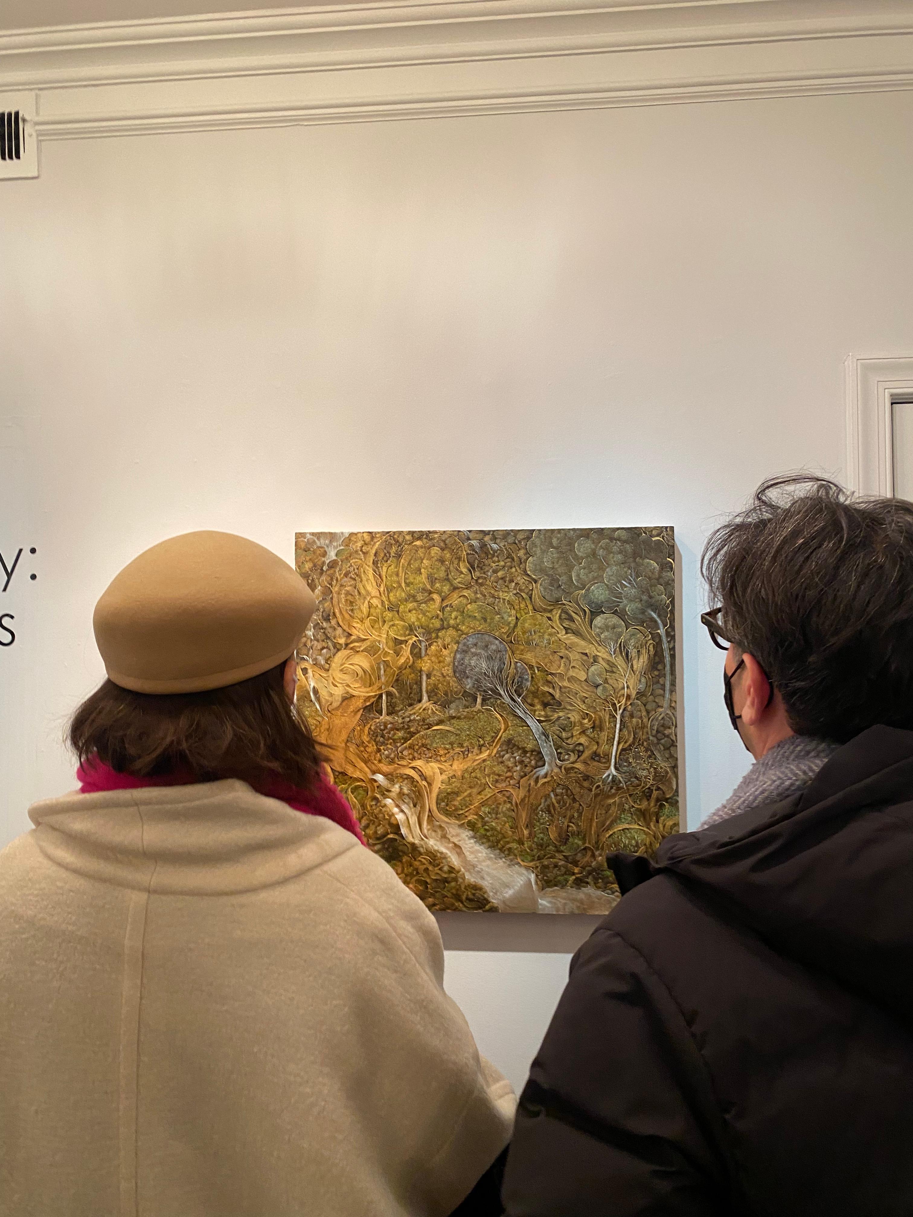 Il più piccolo evento si svolge come un destino, pittura a olio di paesaggio surrealista - Painting di Eileen Murphy