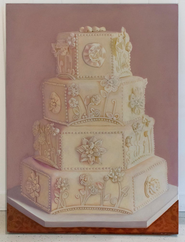 Eileen Murphy Wedding Cake (Realist oil Painting of Multi Tiered Iced
