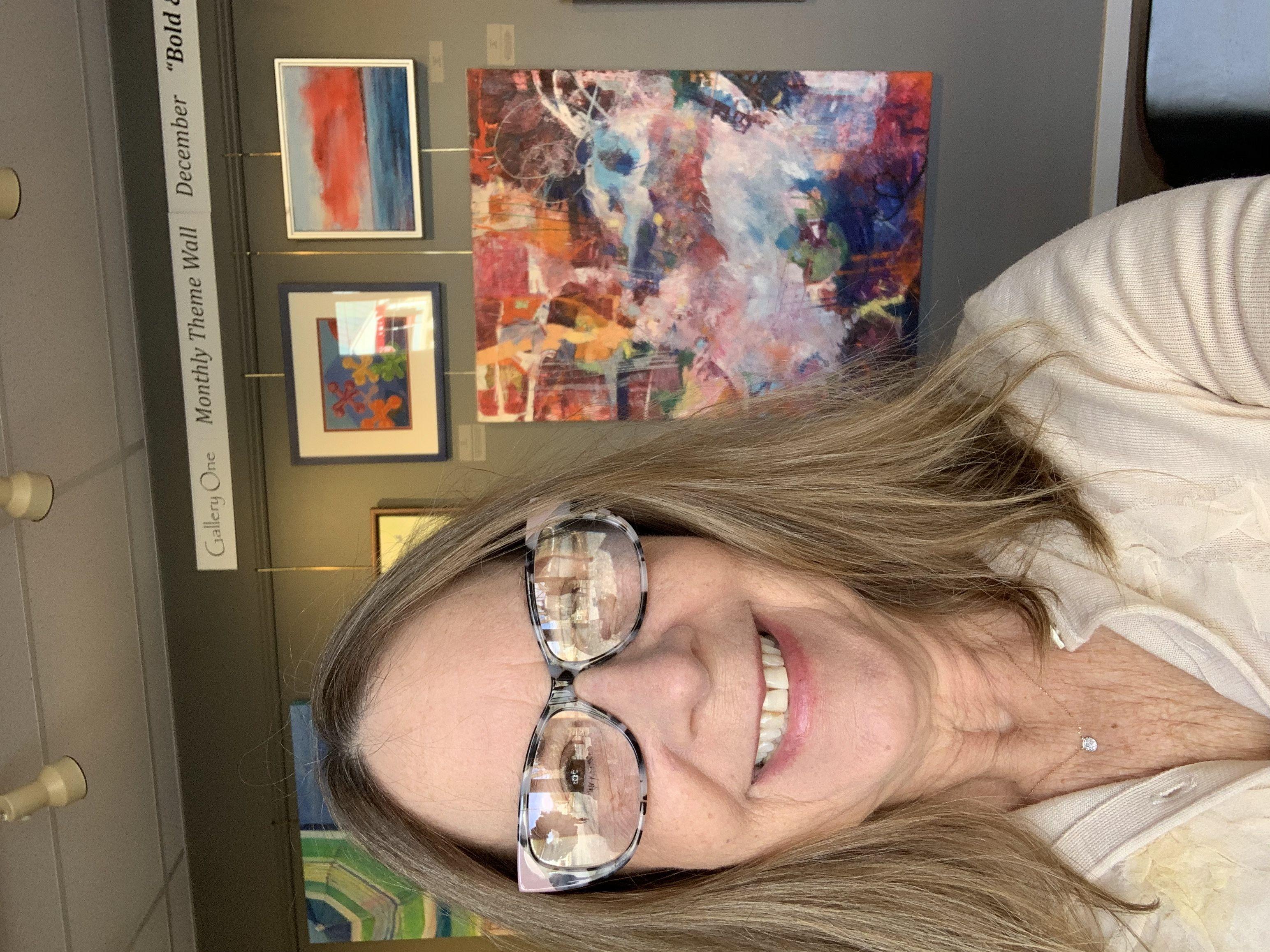 Vortice vivente, Pittura, Olio su tela - Abstract Painting Marrone di Eileen Olson