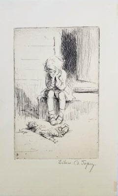 The Tragedy /// Modern Female Artist Children Child Cute Toy Childhood Etching