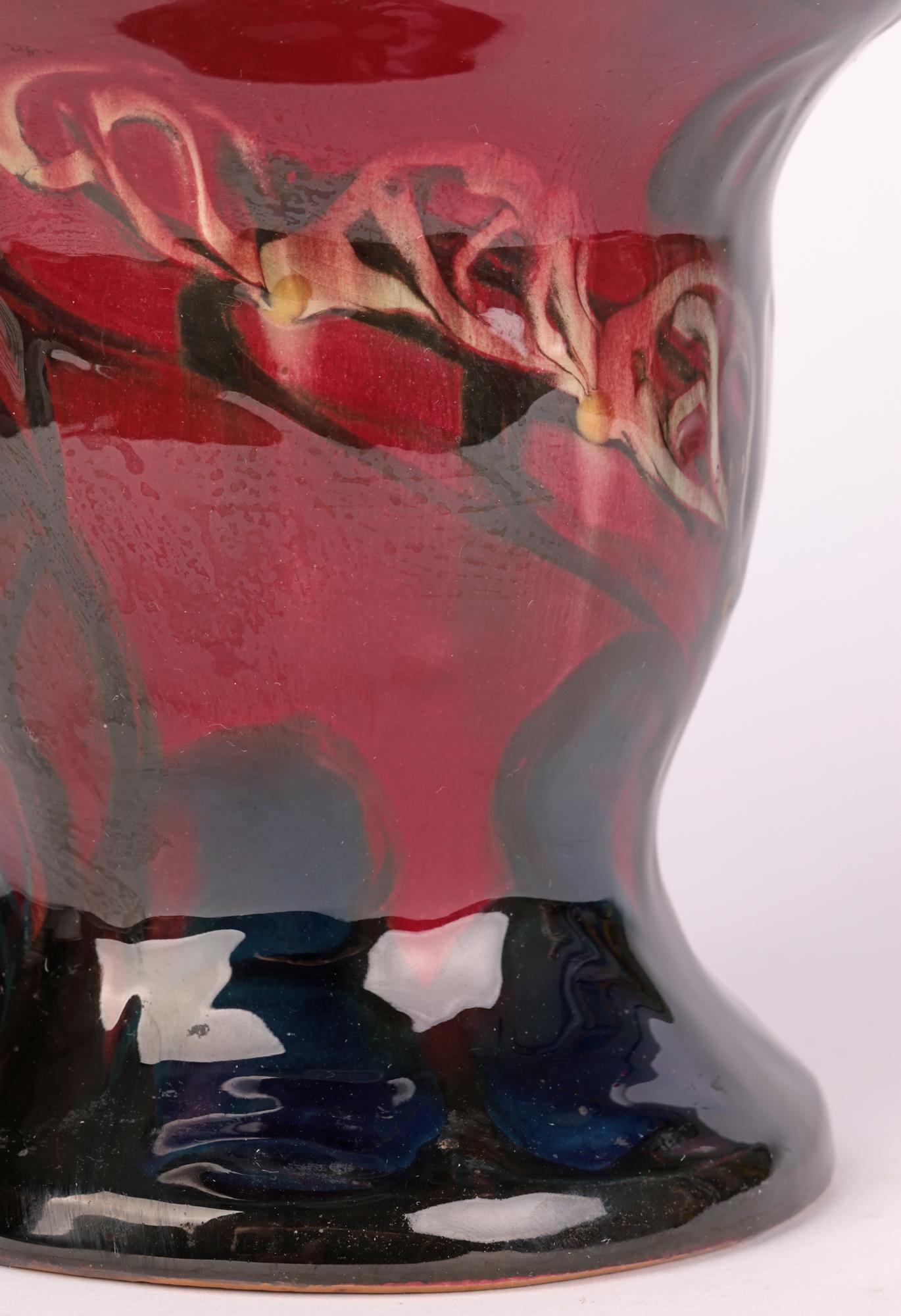 Glazed Eiler Londal Danico Skronvirke Art Pottery Abstract Vase For Sale