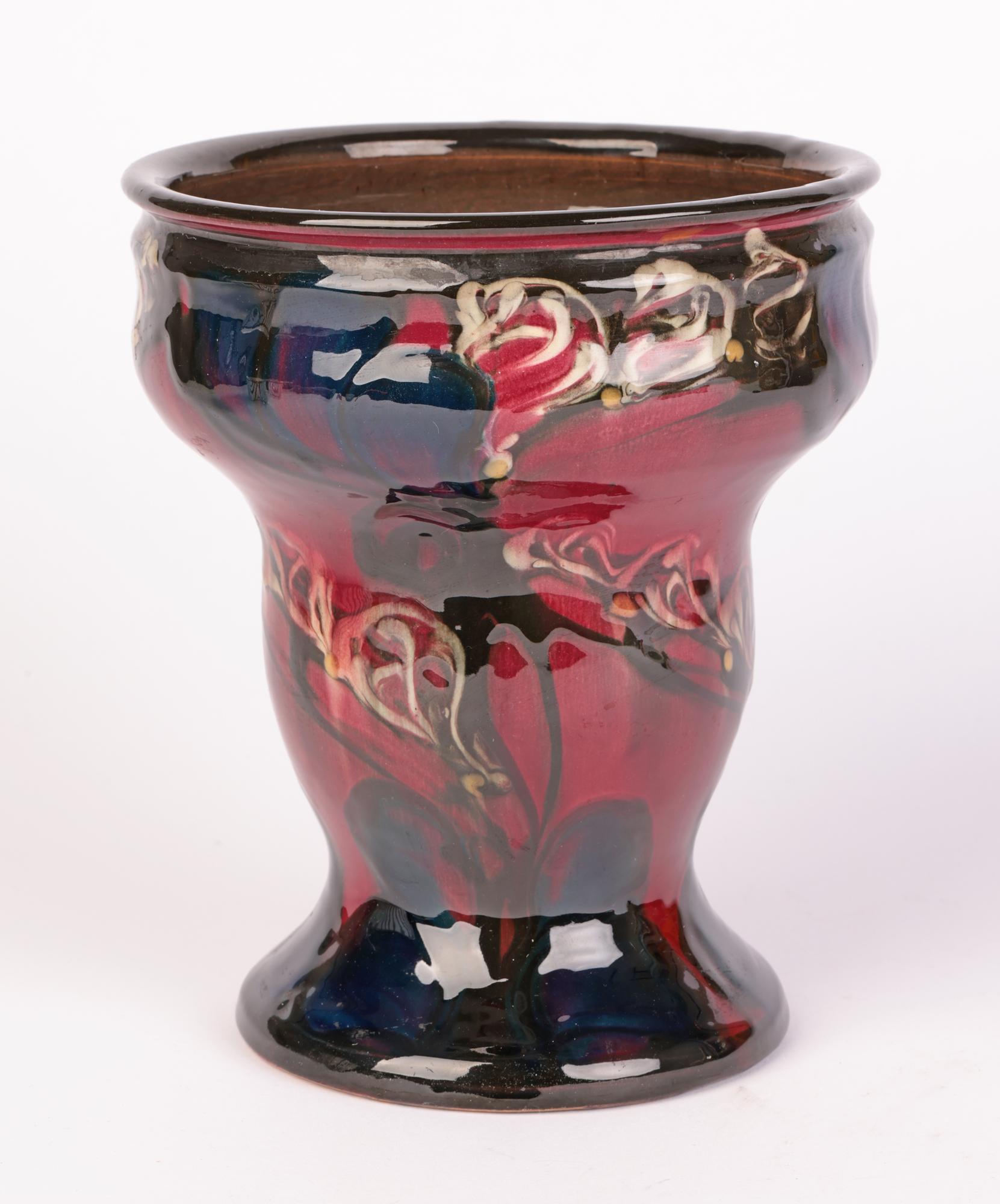 Early 20th Century Eiler Londal Danico Skronvirke Art Pottery Abstract Vase For Sale