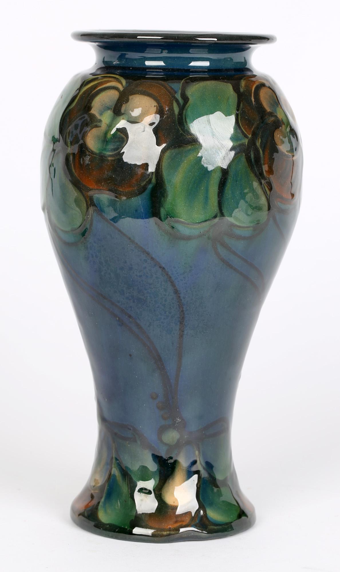 20th Century Eiler Londal Pair Danico Skronvirke Art Pottery Floral Vases For Sale