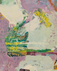 "Through Lines" - paesaggio astratto, espressivo, fantasioso, verde, movimento