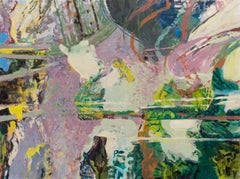 "Through Lines" - abstract landscape, expressive, imaginative, green, movement