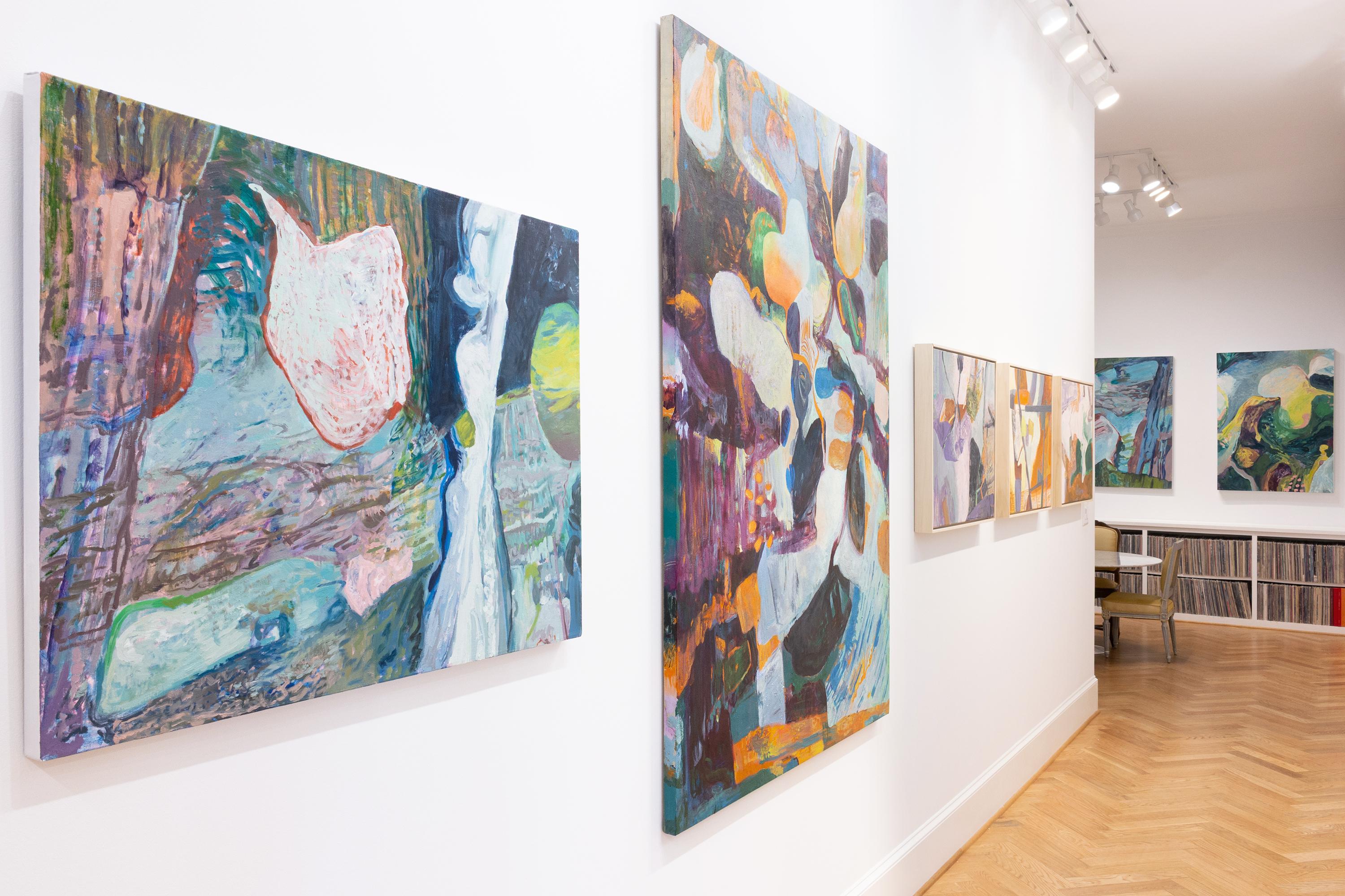 This painting is an imagined abstract landscape featuring green, blue, purple and orange.

Eilis Crean is inspired by the works of Honoré-Victorin Daumier, Evie Hone, Patrick Pye, Milton Avery, William Kentridge, Joan Snyder, Jennifer Bartlett, Judy