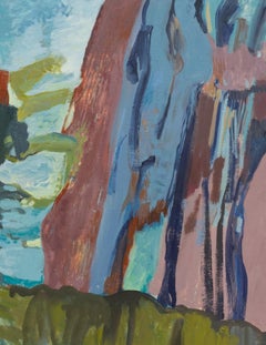 "Unspoken Swim" - abstract landscape, expressive, imaginative, blue